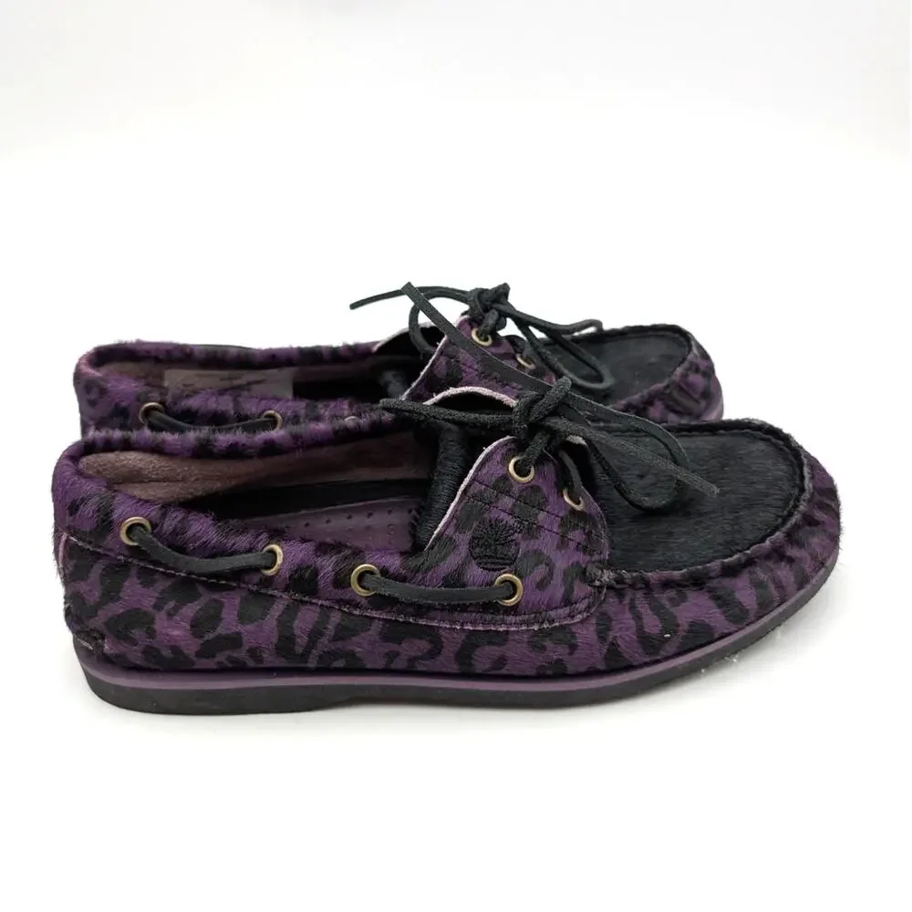 Timberland x Wacko Maria Boat Shoes Men's Purple/Leopard Size US9 EU43
